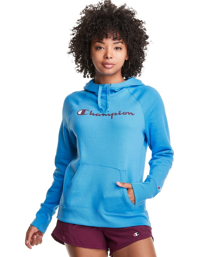 Champion Powerblend Fleece Script Logo - Naisten Sininen Huppari - Suomi 5974301-CT